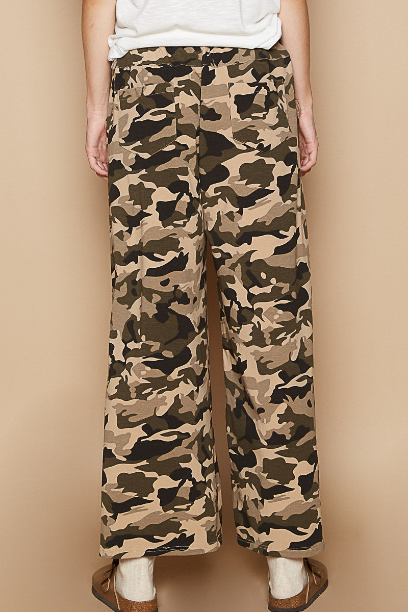 Beige Camo Relaxed Pants