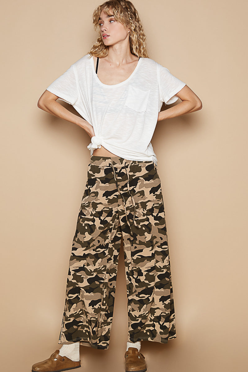 Beige Camo Relaxed Pants
