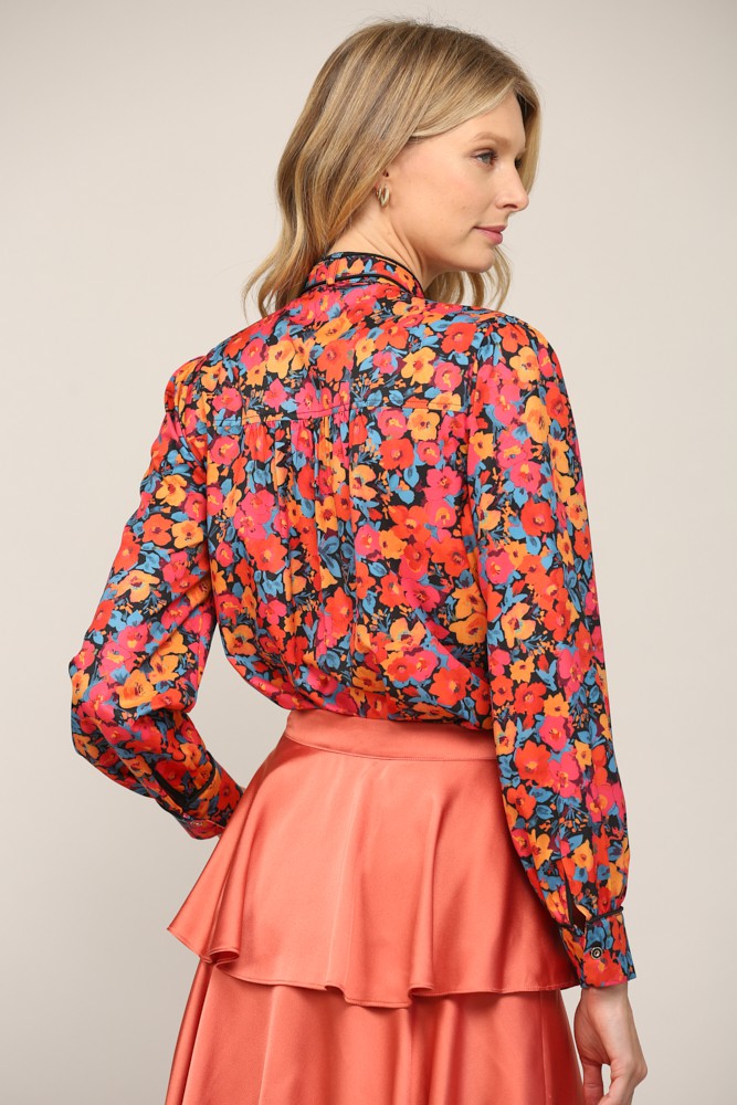 BOW TIE NECK BLOUSE REG