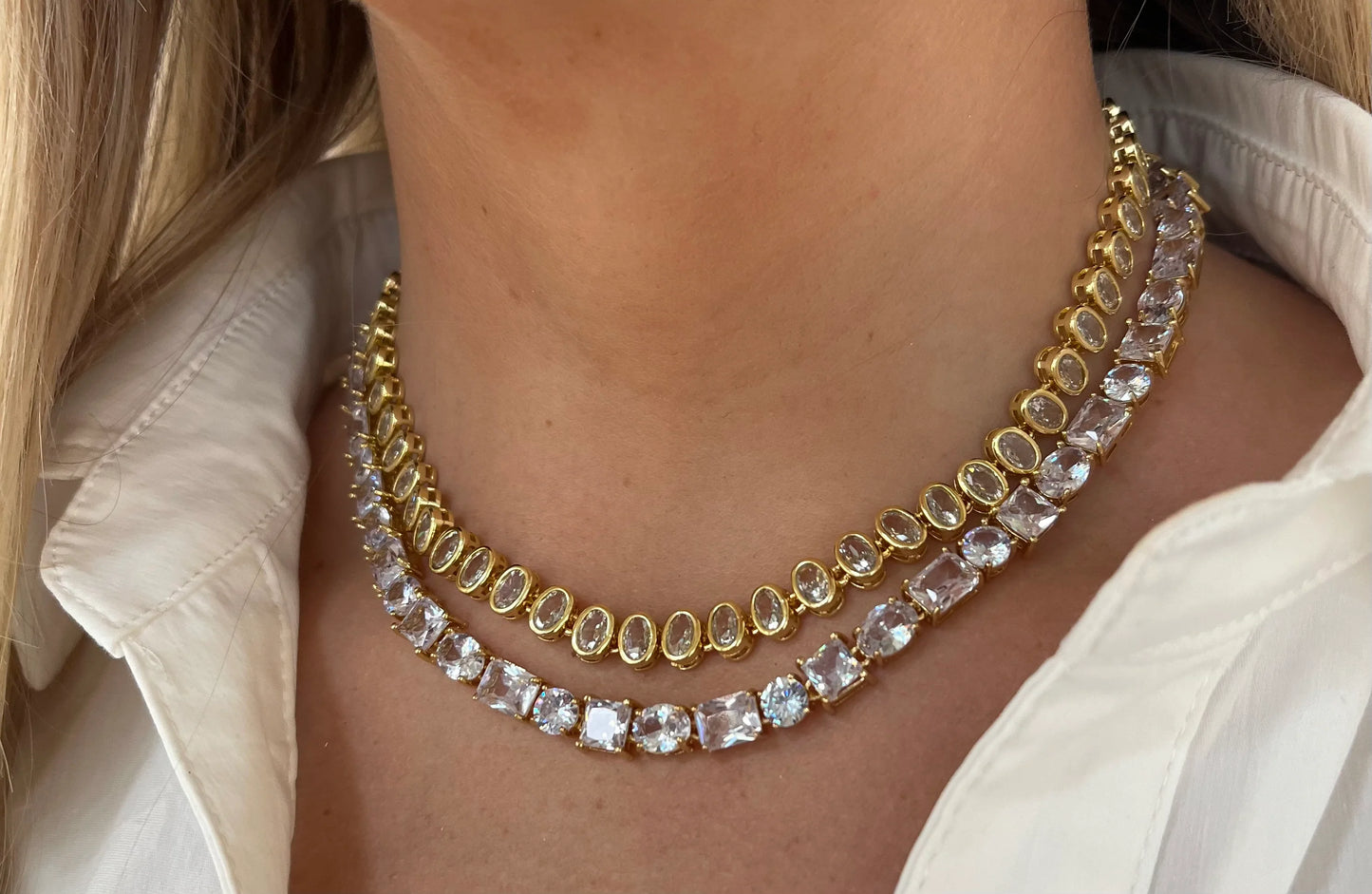 Oval Tennis Necklace