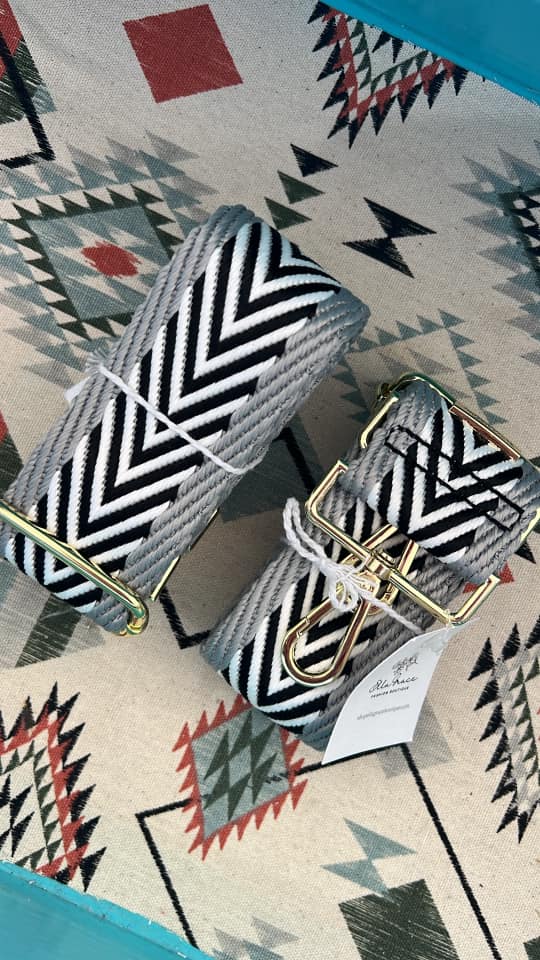 Black/White Aztec Purse Strap