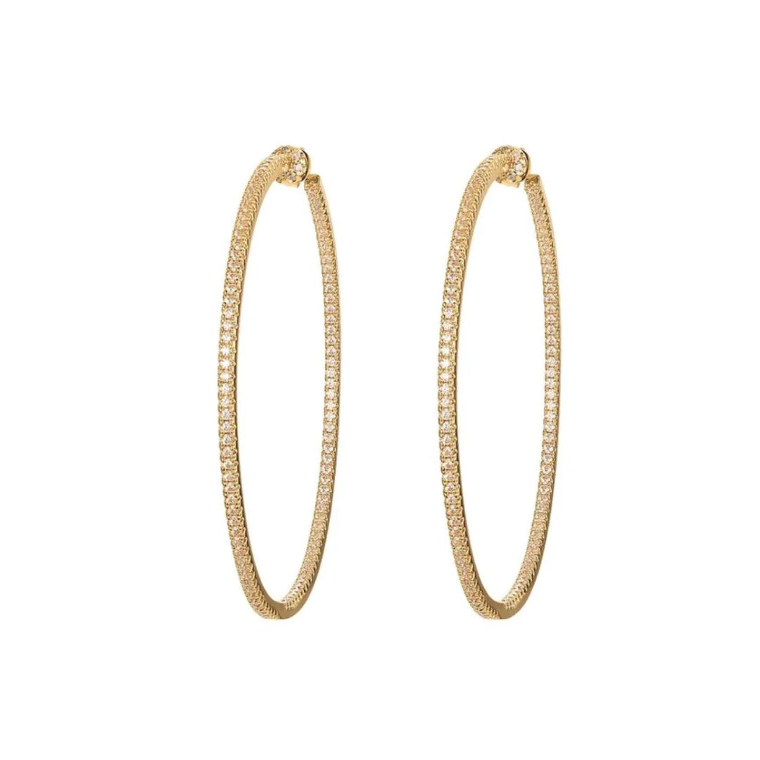 Large Perfect Pave Hoops
