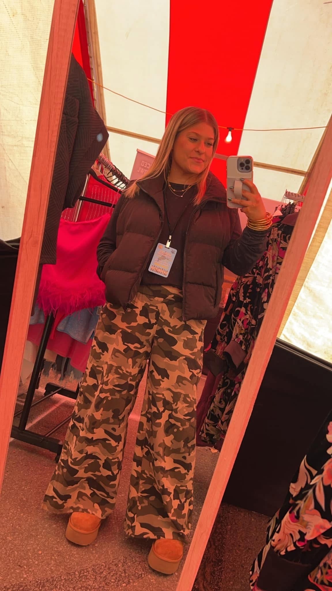 Beige Camo Relaxed Pants