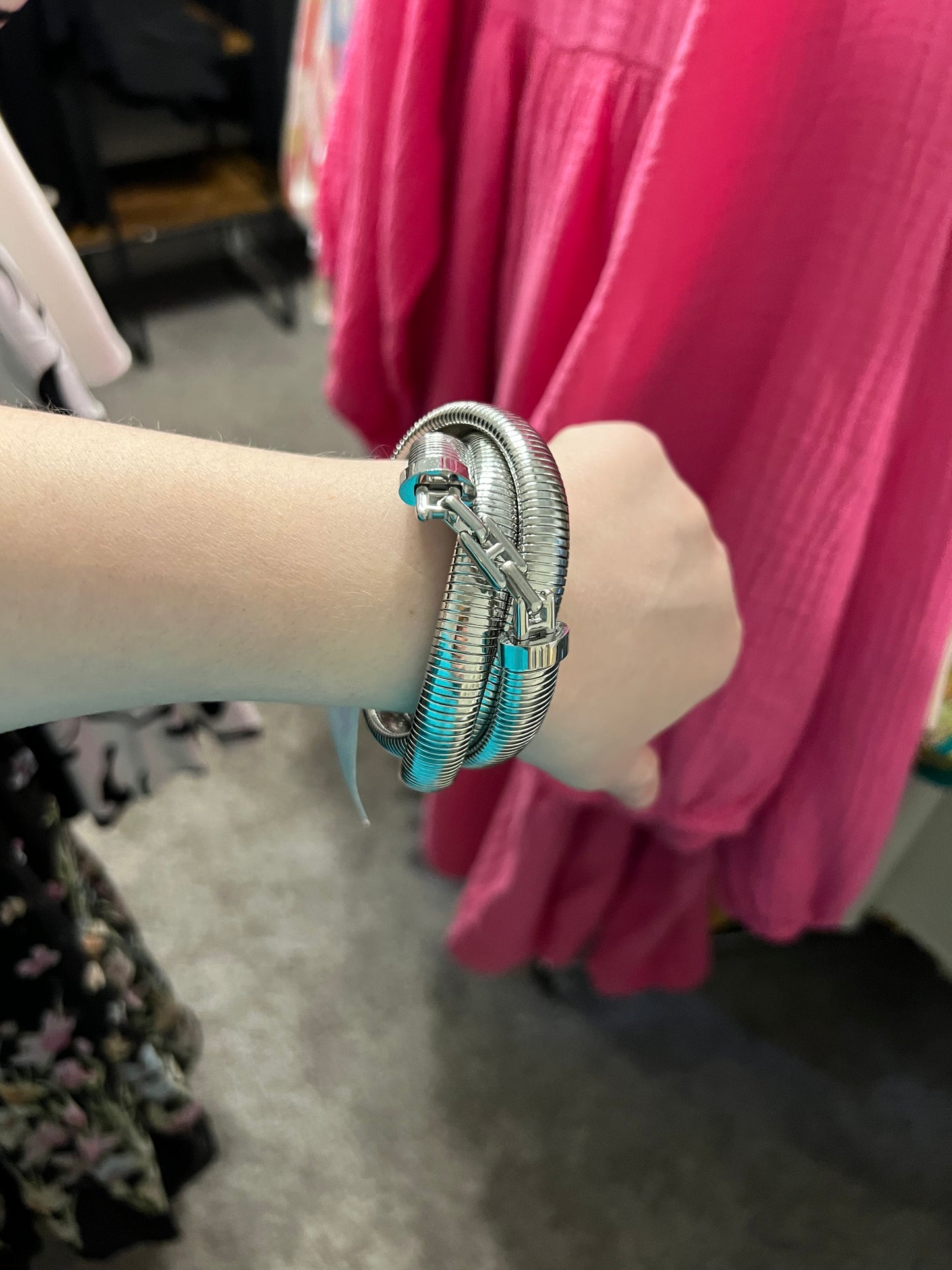 12mm 3 Stack Semi-Stretch Ribbed Bangle