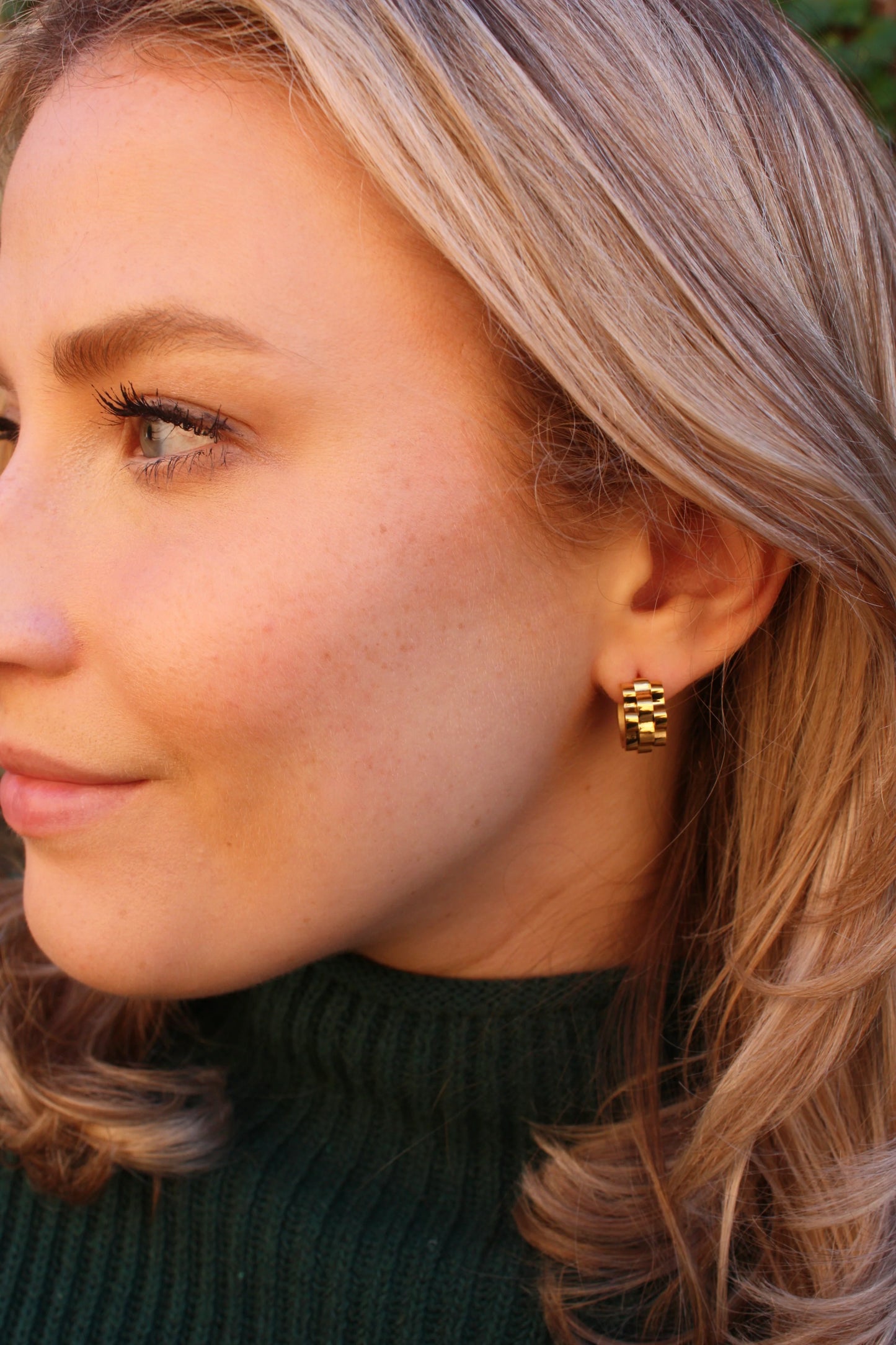 Watchband Huggie Earrings