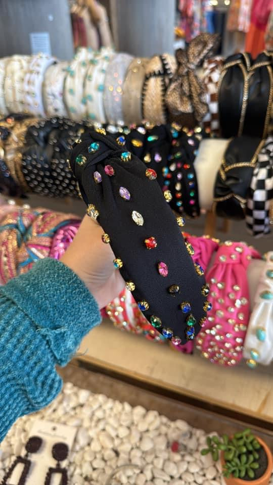 Black W/ Multi Rhinestones Headband