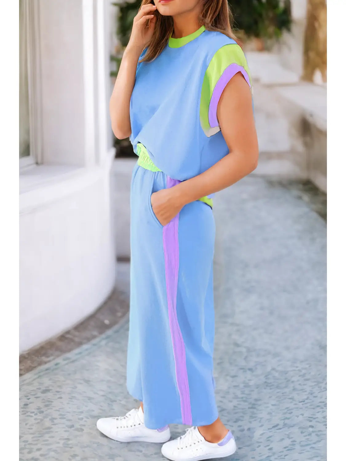 Sky Blue Color Block Set