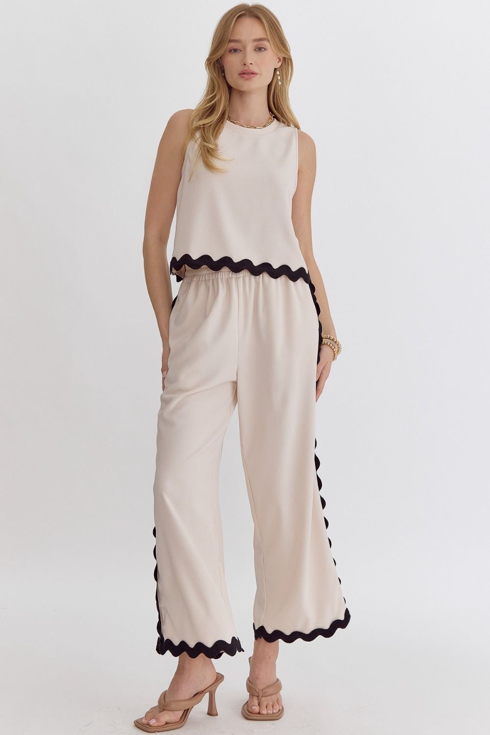 Ecru & Black Ric Rac Set