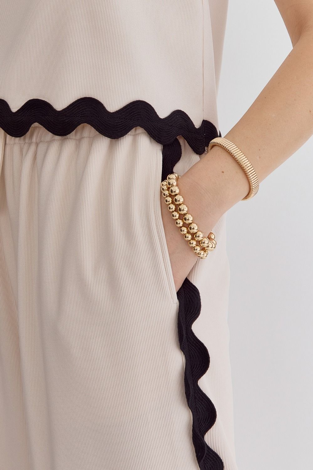 Ecru & Black Ric Rac Set