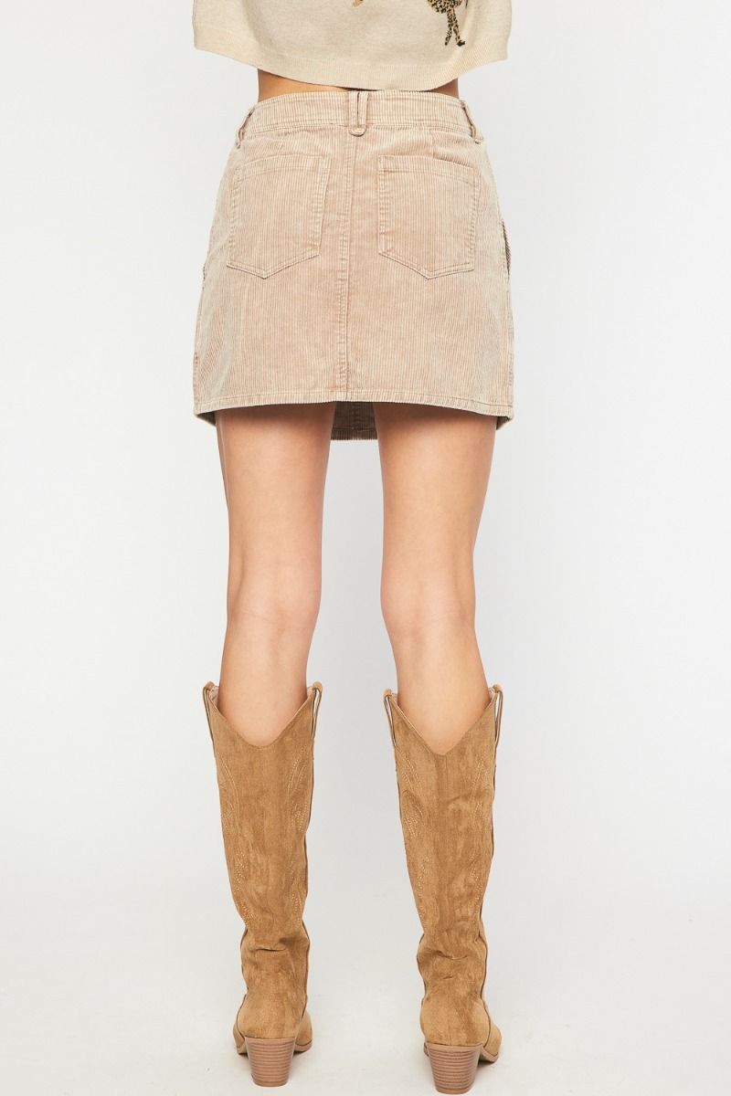 Corduroy High Waist Mini Skirt