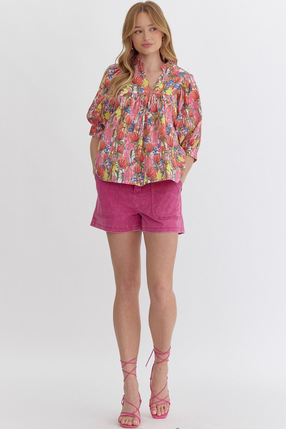 Pink Multi Flower Top