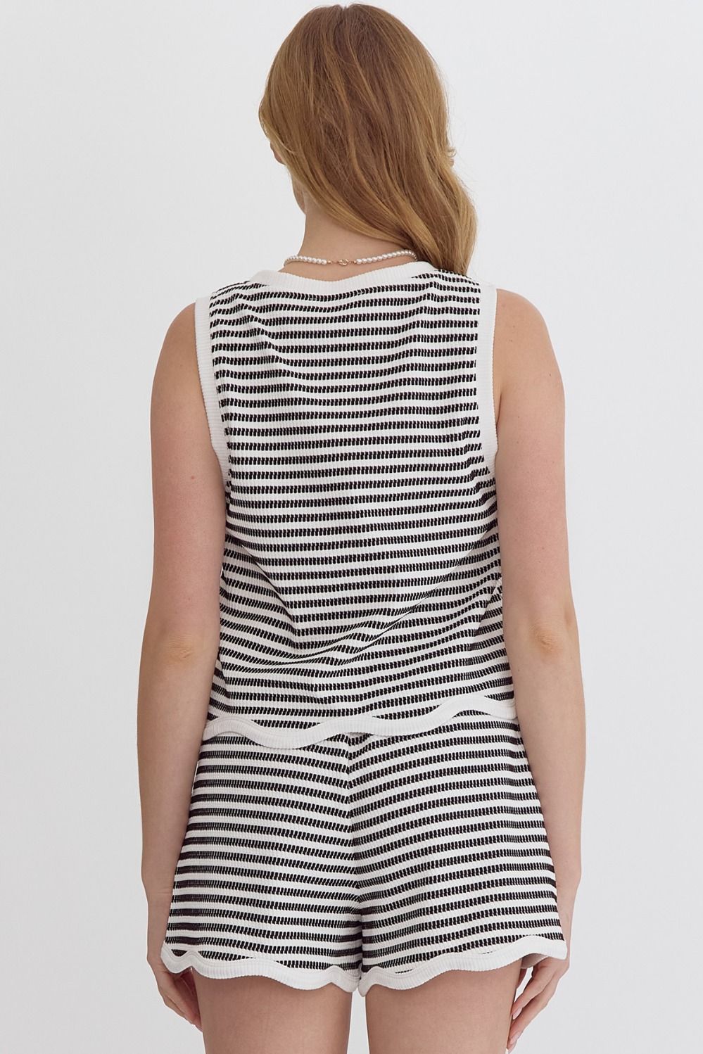 Black & White Striped Short Set