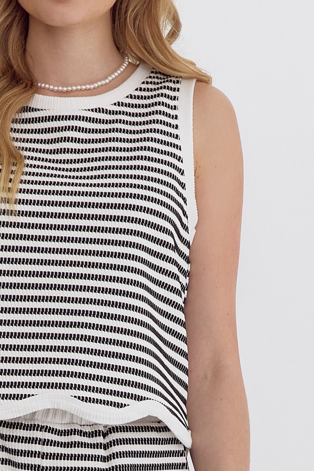 Black & White Striped Short Set