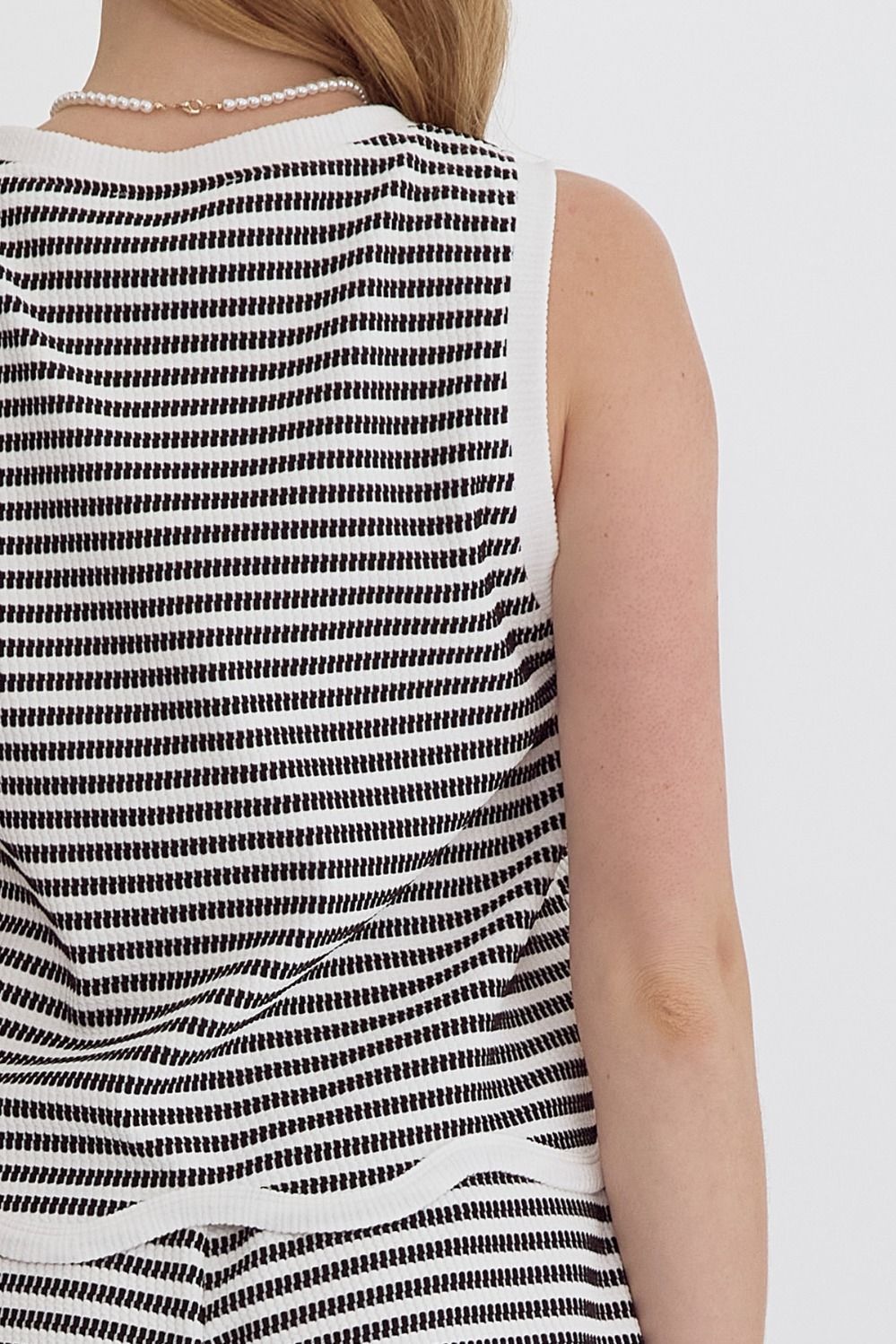 Black & White Striped Short Set
