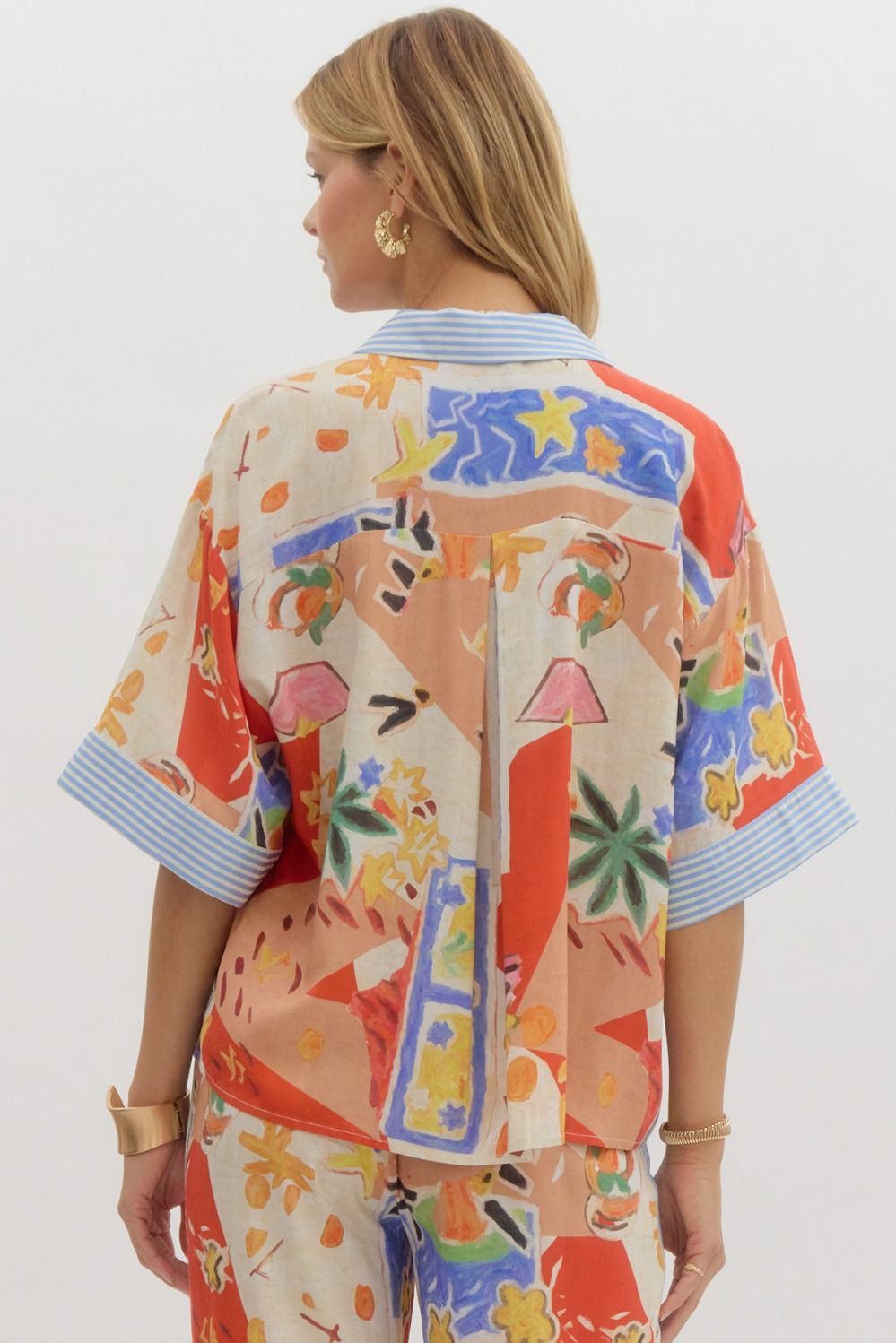 Resort Pattern Oversize Top