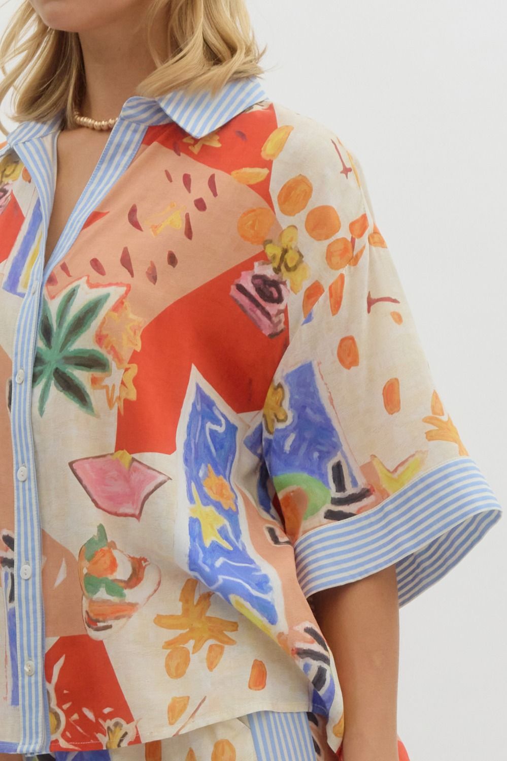 Resort Pattern Oversize Top