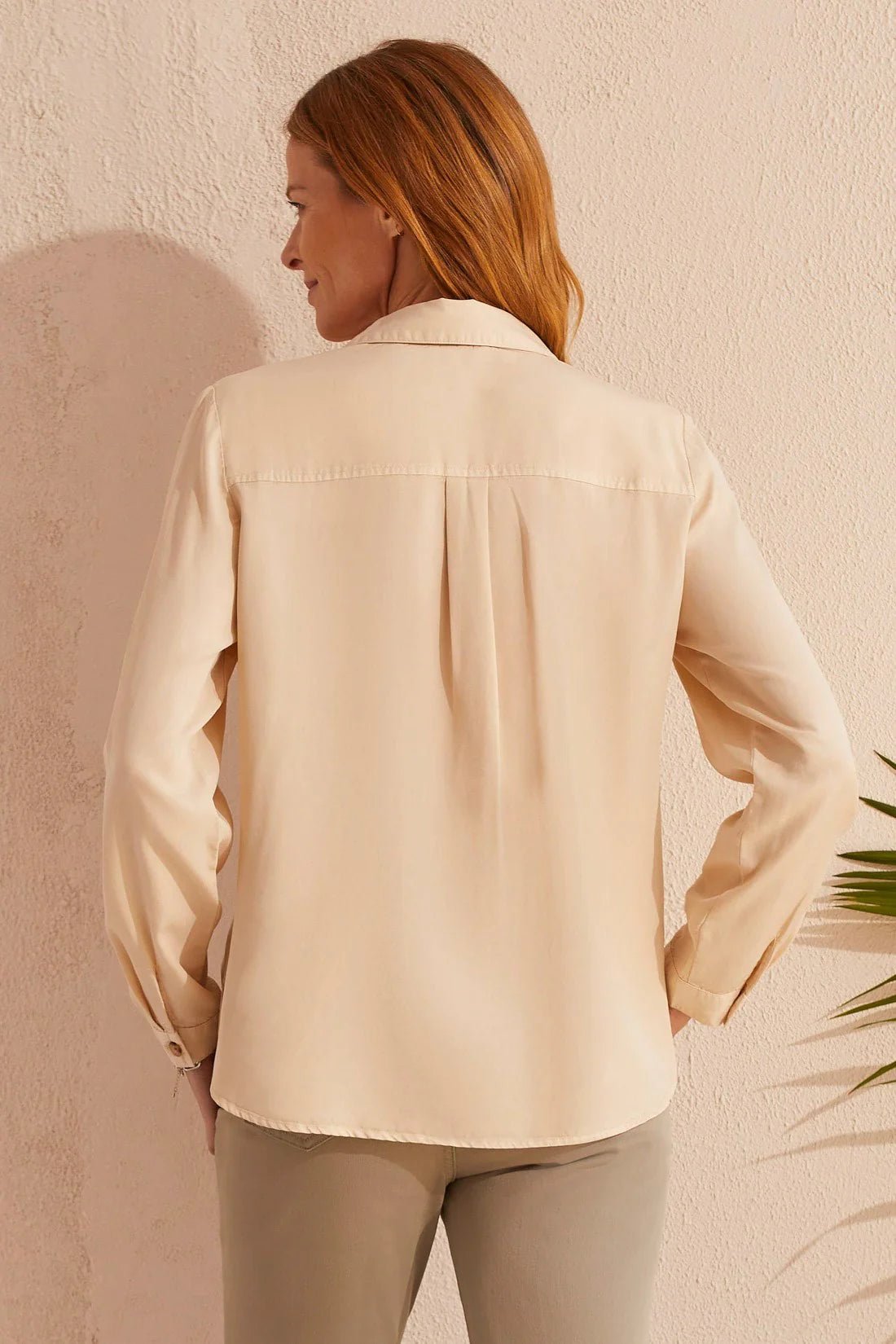 French Oak Button Front Blouse