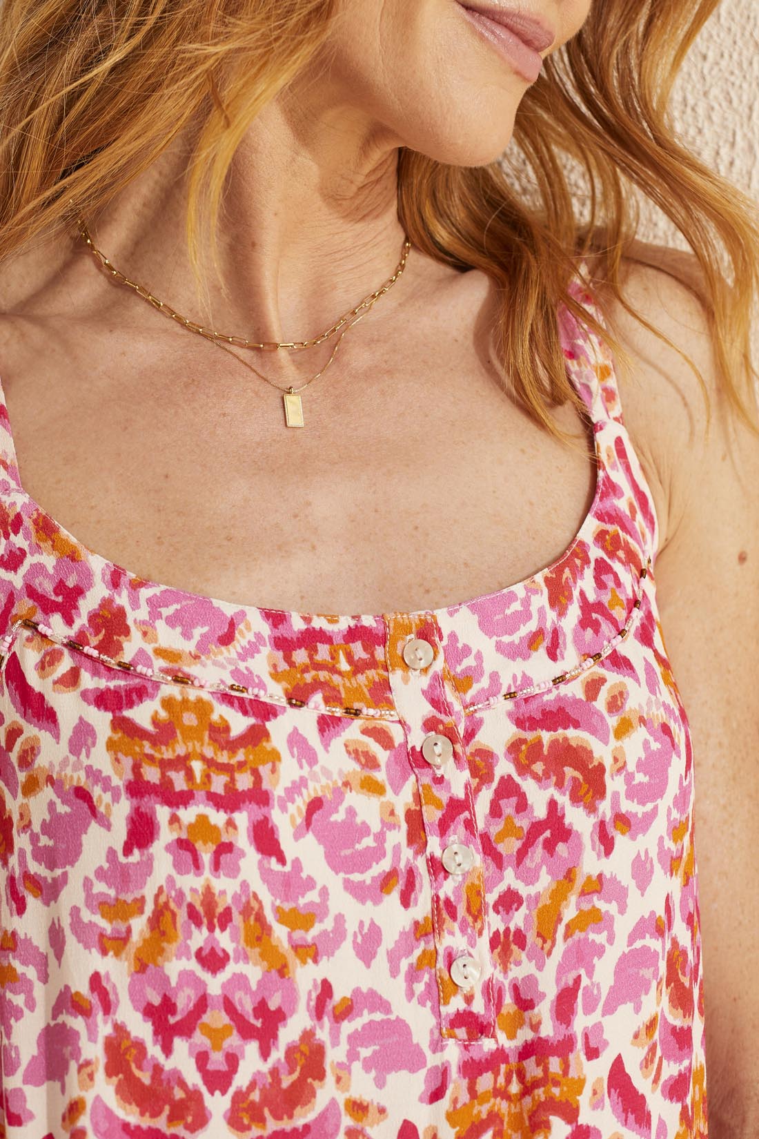 Sleeveless Maxi Dress W/ Lining - Amberglow