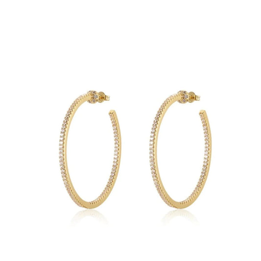 Medium Perfect Pave Hoops