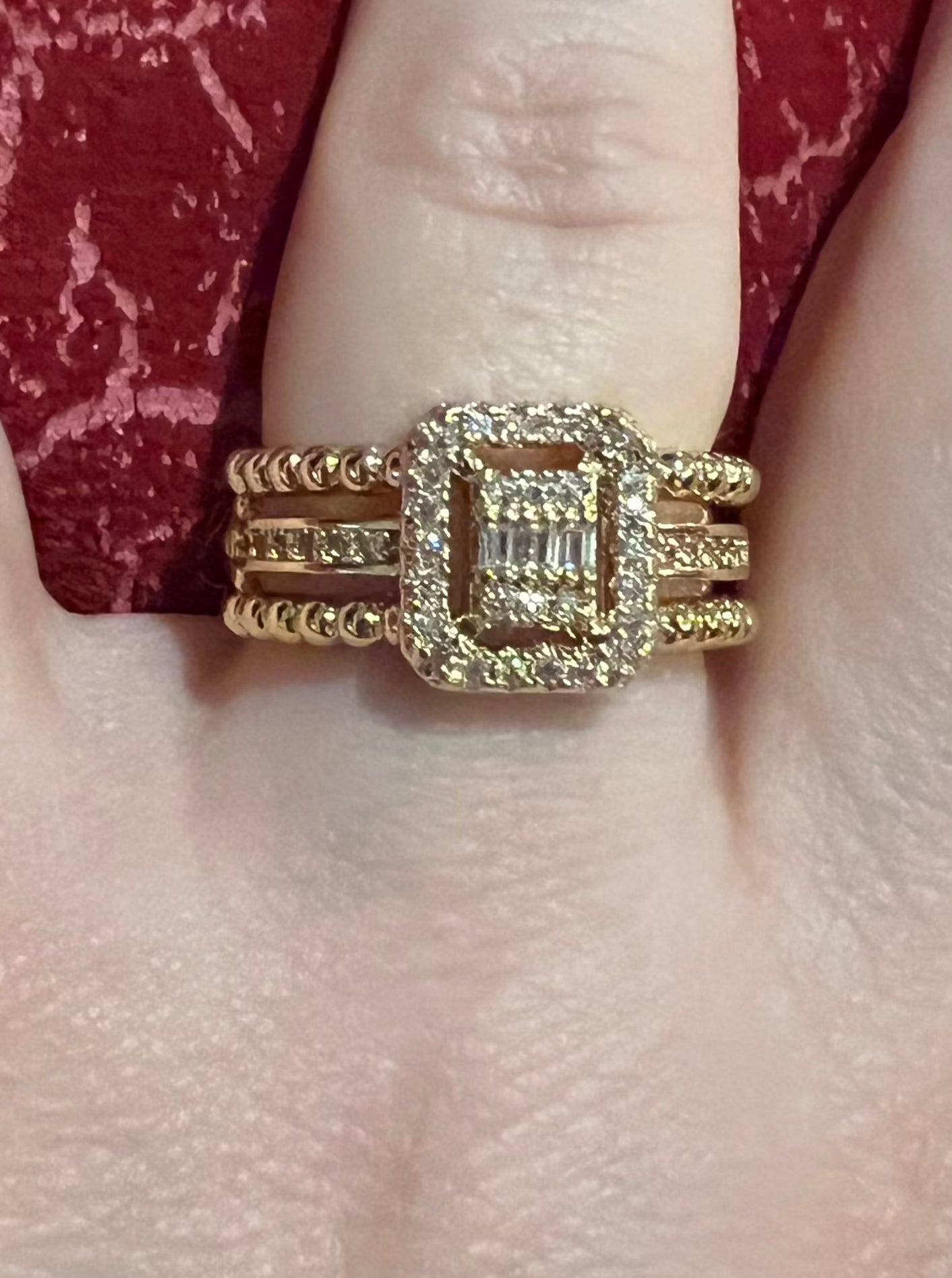 Rectangle Pave Ring