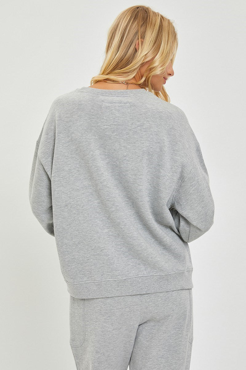 Heather Grey Oversized Sweatshirt