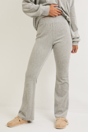 Grey V-Neck Cozy Flare Set