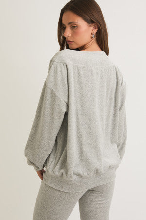 Grey V-Neck Cozy Flare Set